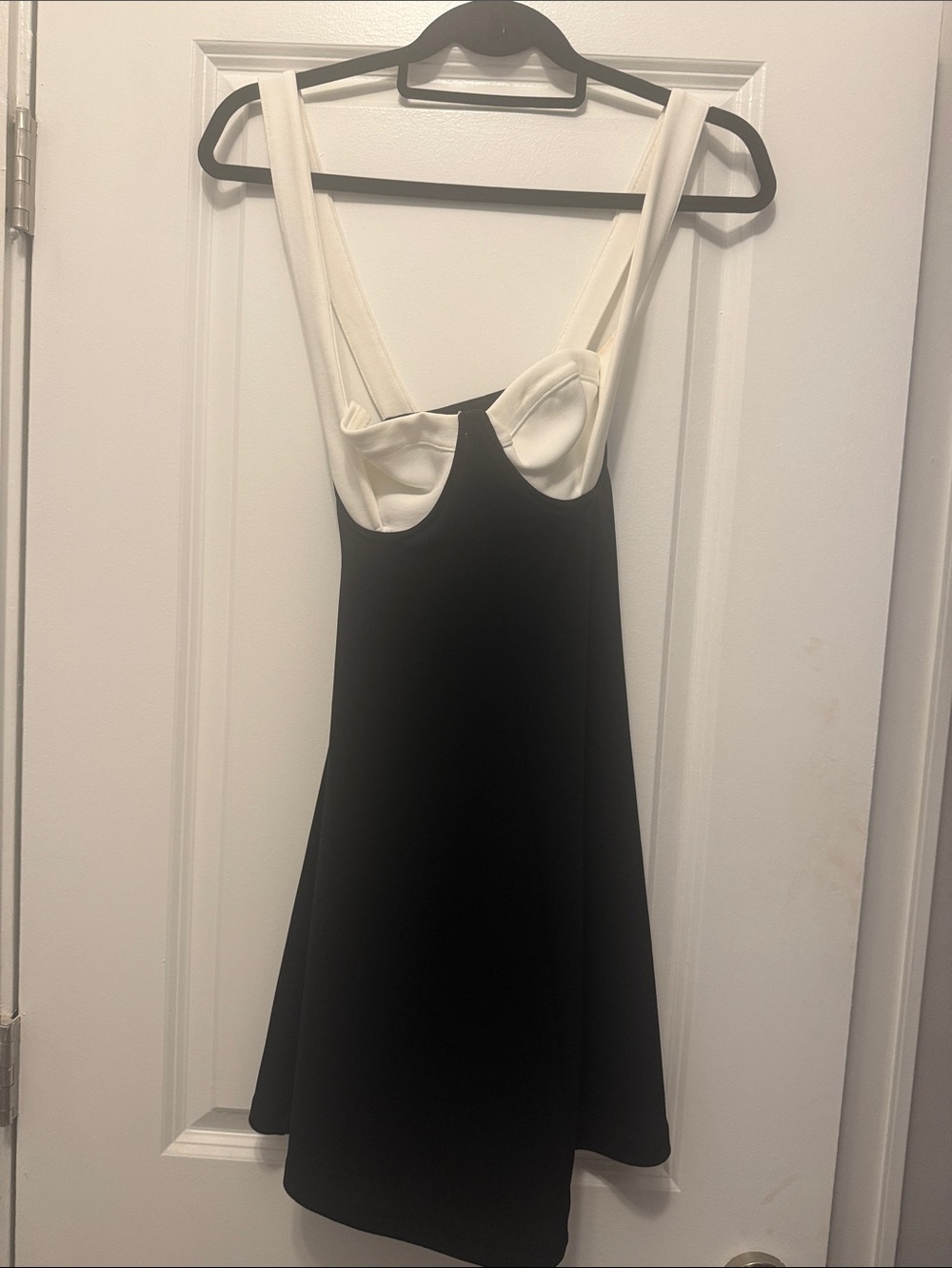 Zara Black and White Strappy Mini Dress